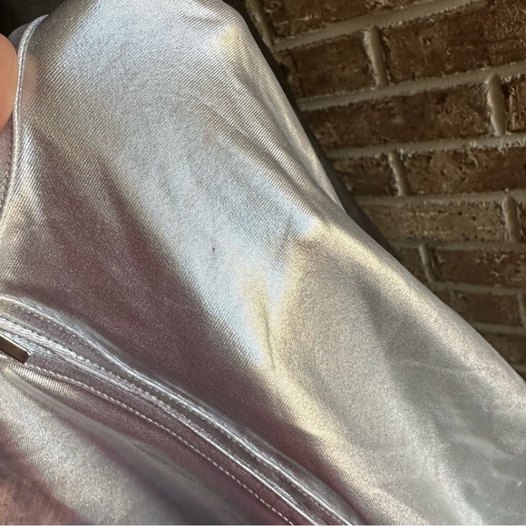 Chemistry Silver Metallic Zipper Bodysuit 
Size small - Picture 5 of 7